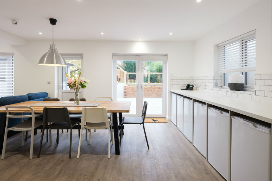 Worsley Road in Frimley. A specialist care project by Martello Building Consultancy - kitchen view